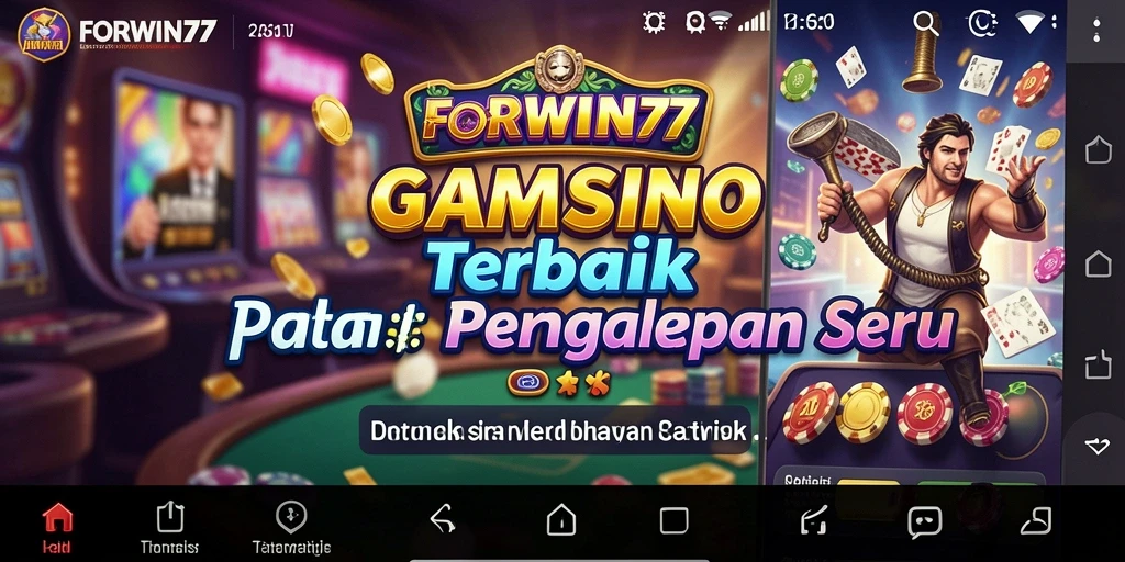 Tampilan gameplay seru di FORWIN77 dengan permainan Kasino menarik.