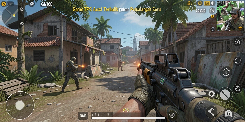 Tampilan gameplay GN168 dengan aksi TPS yang mendebarkan.
