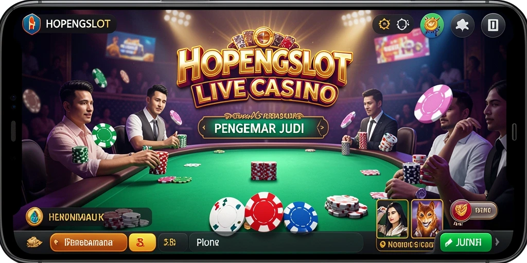 Tampilan gameplay HOPENGSLOT yang menegangkan dengan dealer langsung.