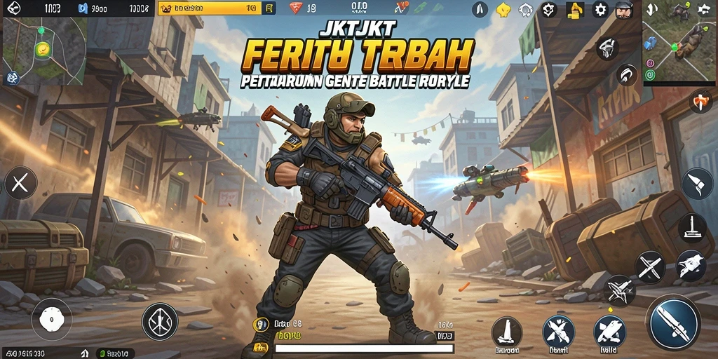 Gameplay JKTJKT di dalam arena Battle Royale.