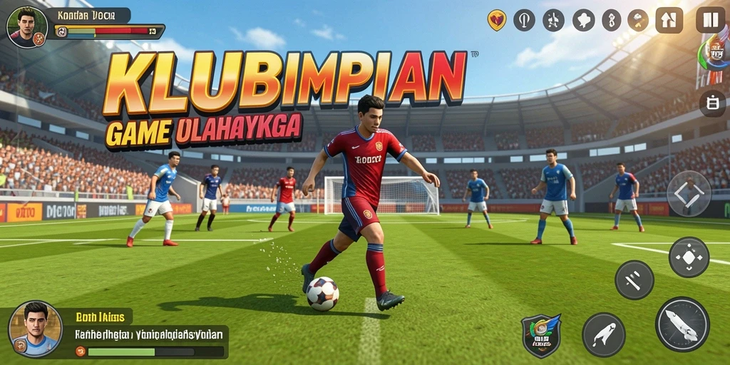 Tampilan permainan KLUBIMPIAN dengan aksi olahraga yang mendebarkan.