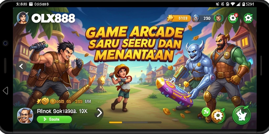 Tampilan gameplay menenangkan dan penuh warna dari OLX888.