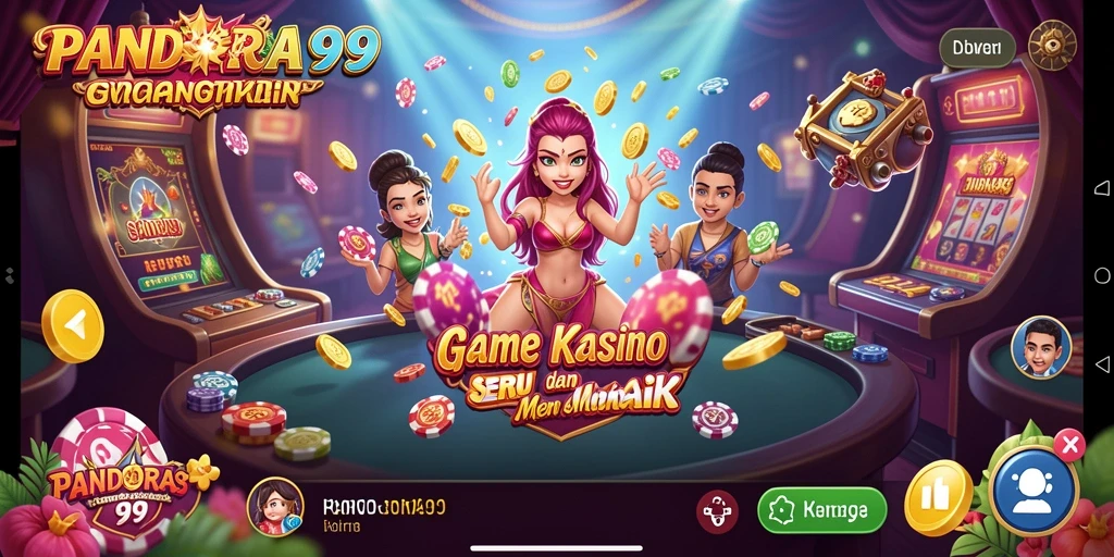Screenshot PANDORA99 menampilkan gameplay Kasino yang mendebarkan.