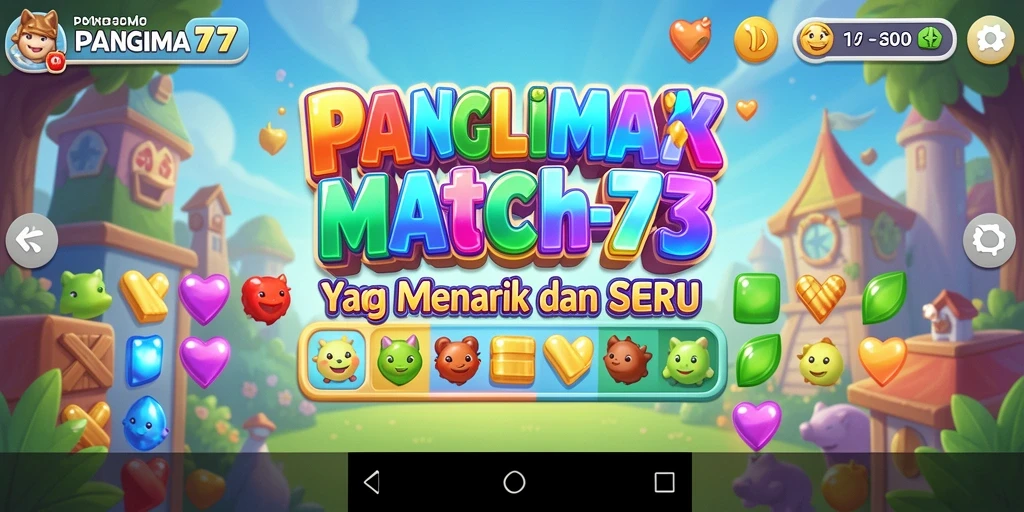 Screenshot gameplay <strong>PANGLIMA77</strong> dengan elemen Match-3 yang menarik.