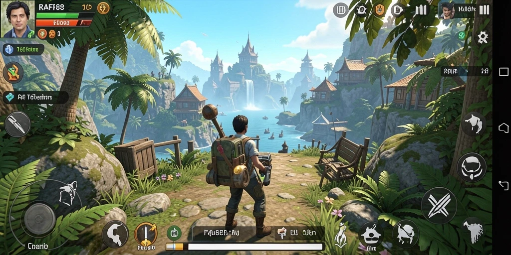 Tangkapan layar gameplay RAFI88 yang menunjukkan eksplorasi dunia terbuka.