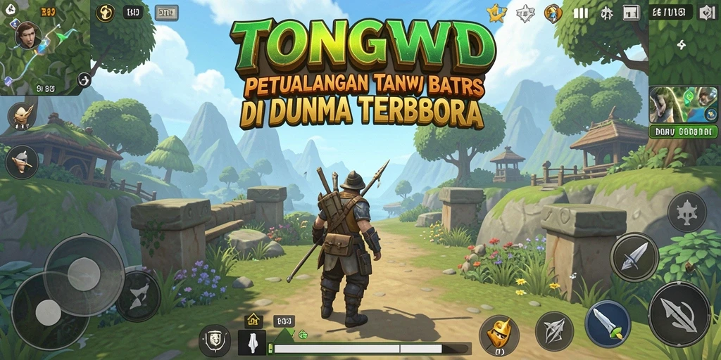 Gameplay TONGWD yang menampilkan dunia terbuka yang luas dan interaktif.